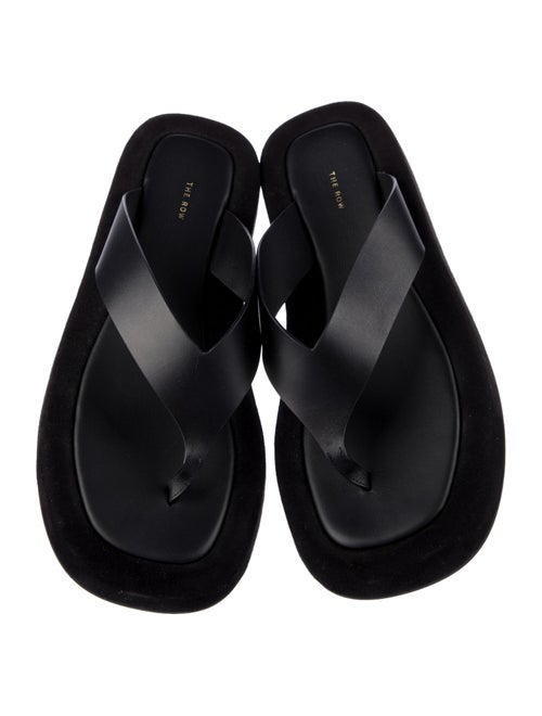 The Row Leather Flip Flops