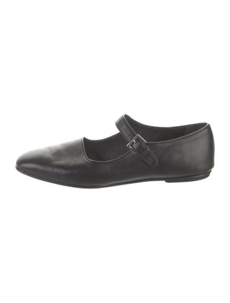 The Row Leather Mary Jane Flats