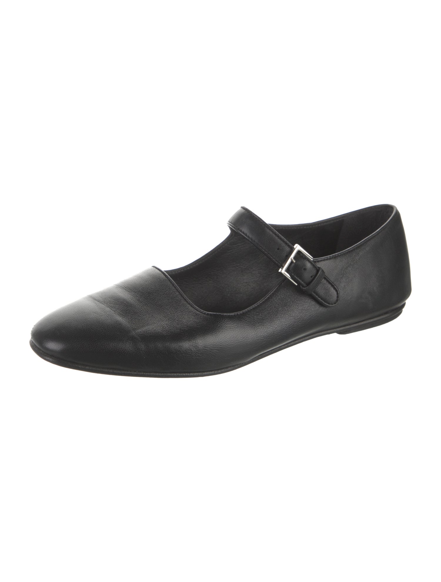 The Row Leather Mary Jane Flats