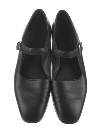 The Row Leather Mary Jane Flats