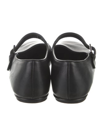 The Row Leather Mary Jane Flats