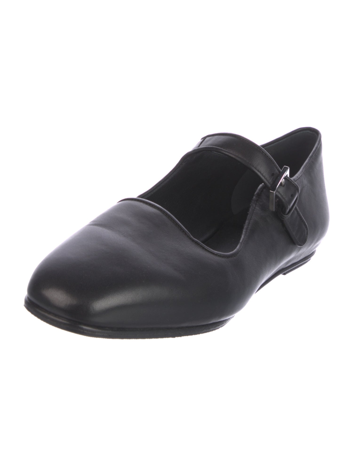 The Row Ava Leather Mary Jane Flats