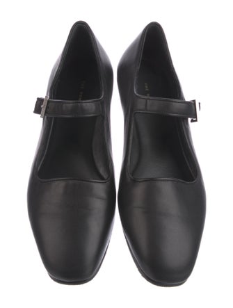 The Row Ava Leather Mary Jane Flats