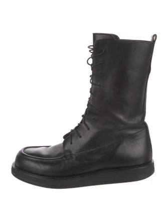 The Row Patty Leather Combat Boots