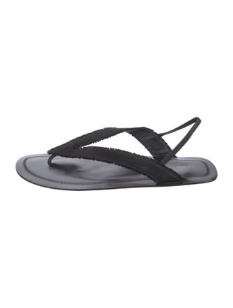 The Row Suede Raw-Edge Trim Slingback Sandals