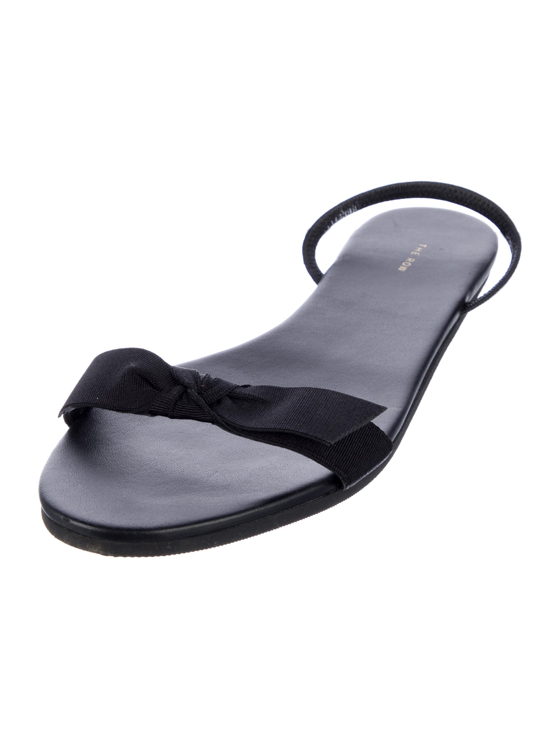 The Row Leather Bow Accents Slingback Sandals