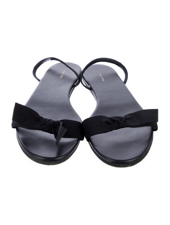 The Row Leather Bow Accents Slingback Sandals
