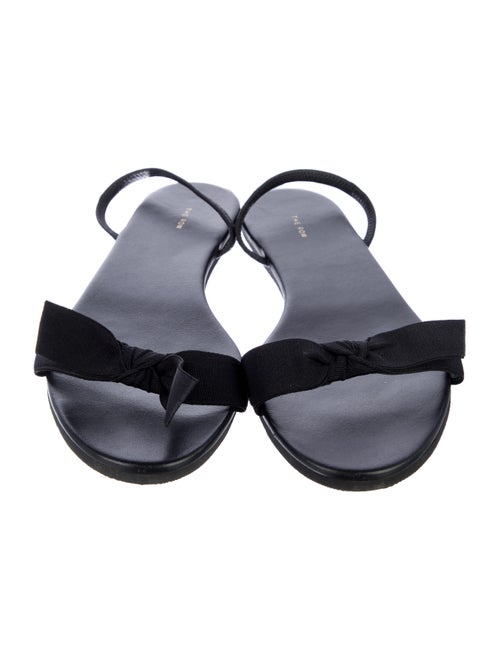 The Row Leather Bow Accents Slingback Sandals
