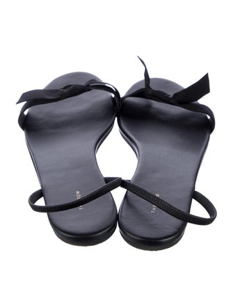 The Row Leather Bow Accents Slingback Sandals