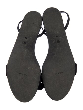 The Row Leather Bow Accents Slingback Sandals