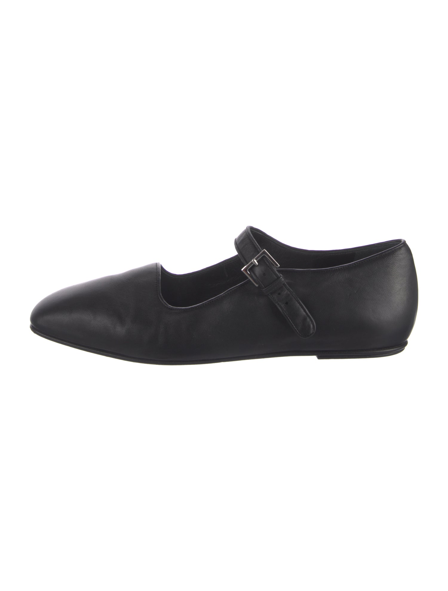 The Row Leather Mary Jane Flats