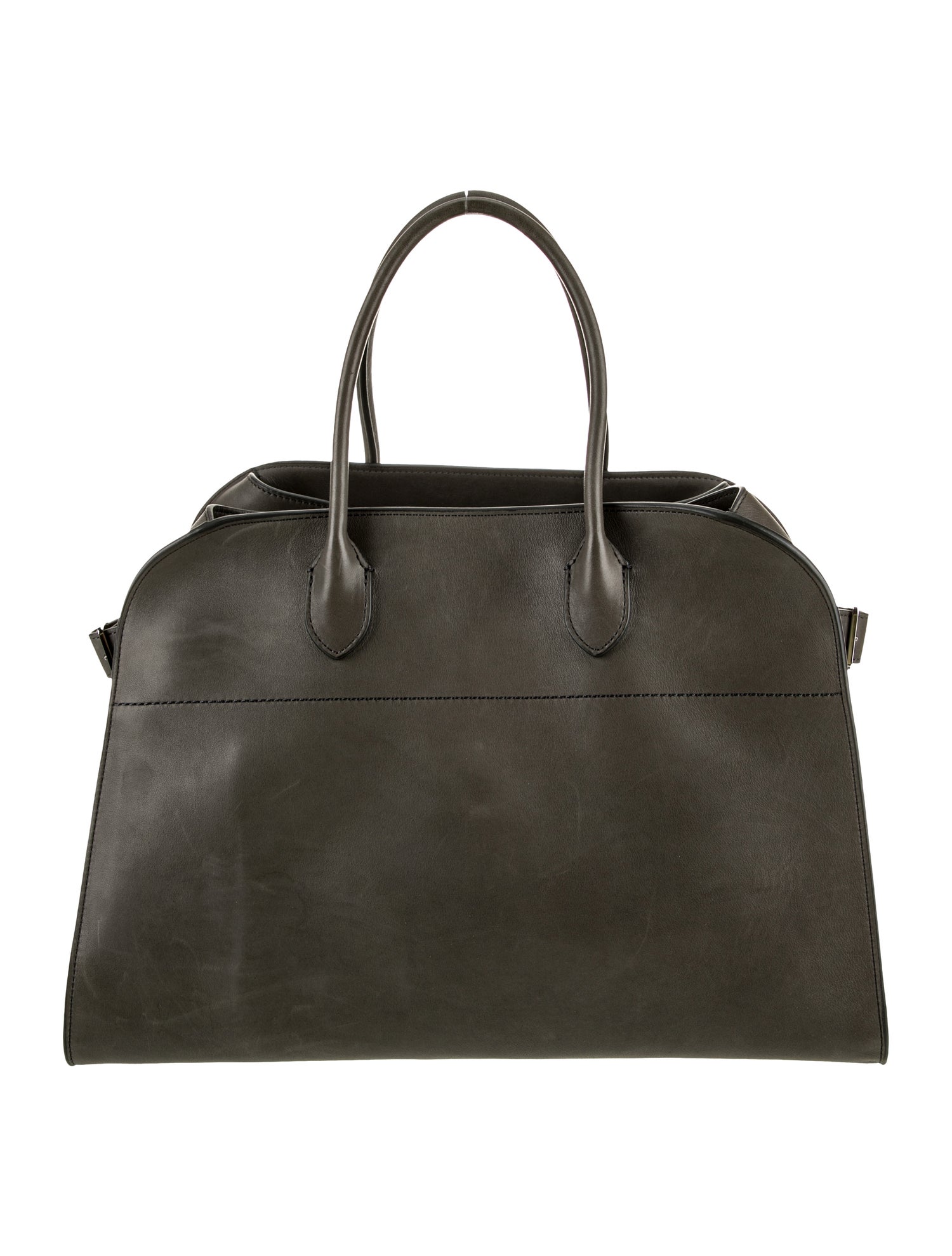 バッグ MARNI SUEDE LEATHER POUCH CHARM TOTE BAG Deep green cream and blue leather Museo Soft tote bag with