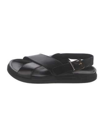 The Row Crossover Calfskin Slingback Sandals