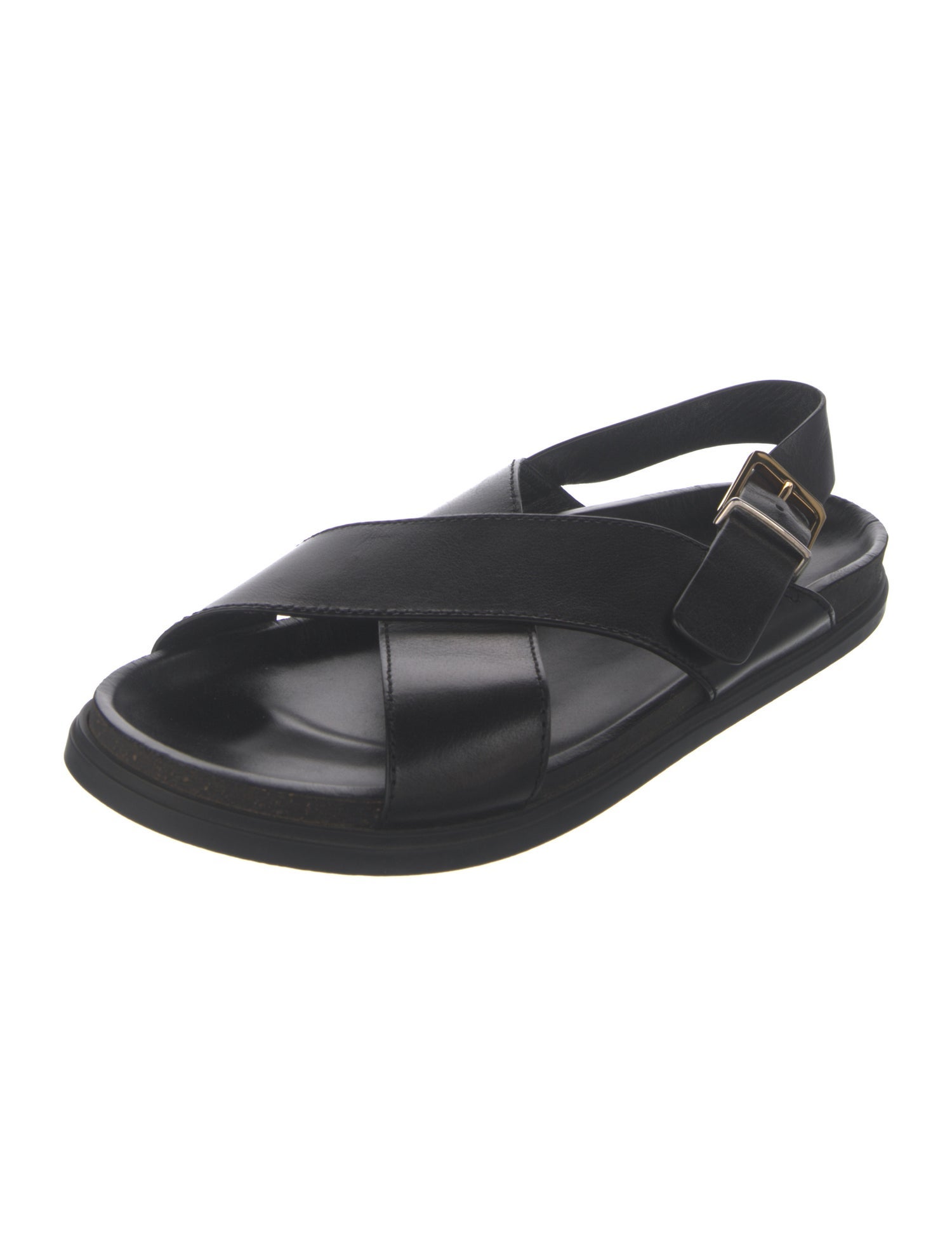The Row Crossover Calfskin Slingback Sandals