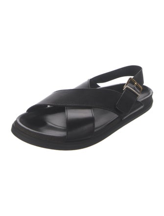 The Row Crossover Calfskin Slingback Sandals