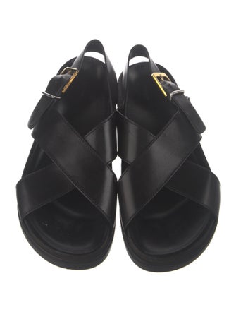 The Row Crossover Calfskin Slingback Sandals