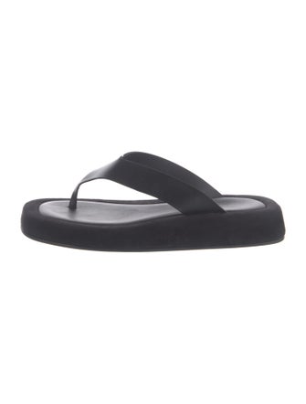The Row Leather Flip Flops