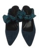 The Row Suede Bow Accents Mules