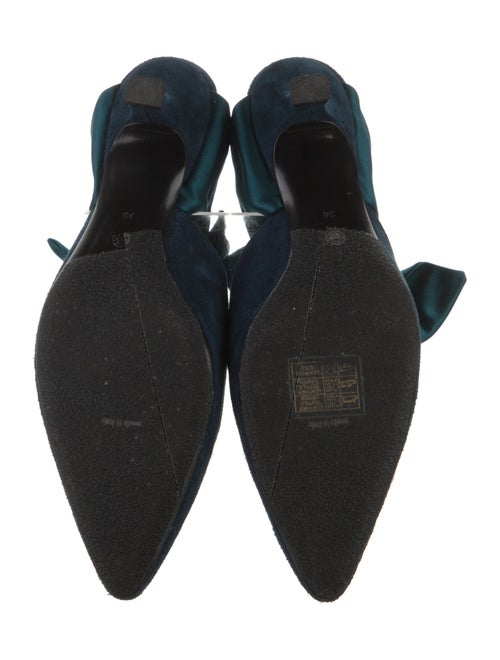 The Row Suede Bow Accents Mules