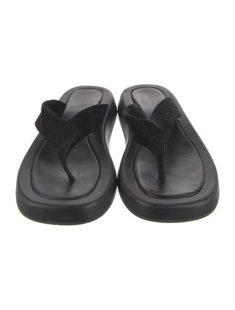 The Row Leather Flip Flops