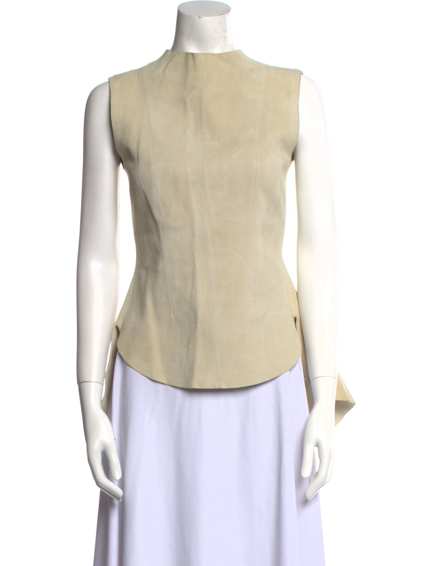 The Row Suede Crew Neck Top