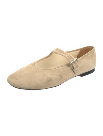 The Row Boheme MJ Suede Mary Jane Flats