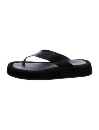 The Row Ginza Leather Flip Flops