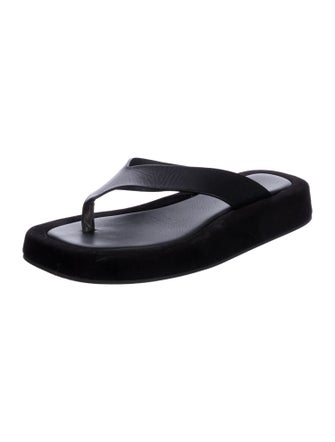 The Row Ginza Leather Flip Flops