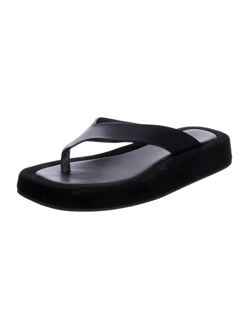 The Row Ginza Leather Flip Flops