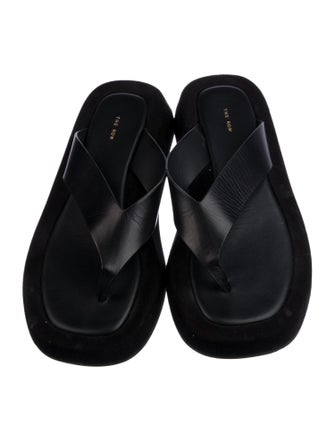The Row Ginza Leather Flip Flops