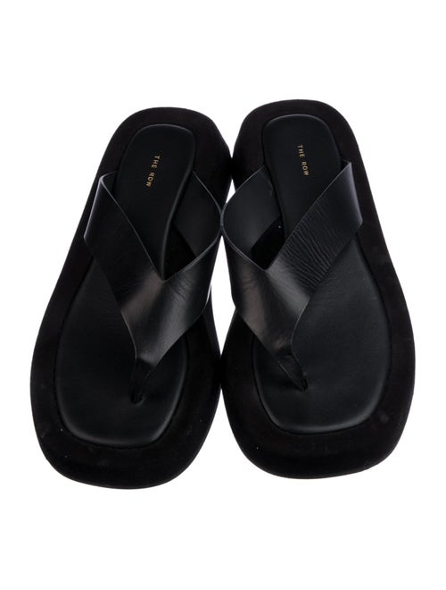 The Row Ginza Leather Flip Flops