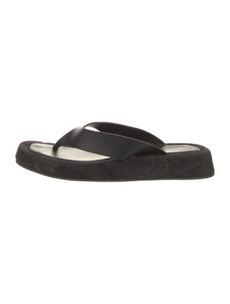 The Row Leather Slides
