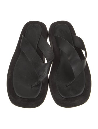 The Row Leather Slides