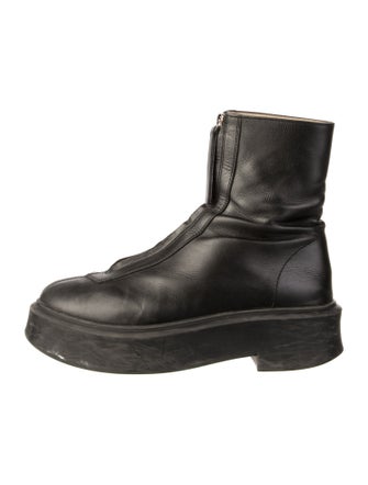 The Row Zipped 1 Leather Combat Boots