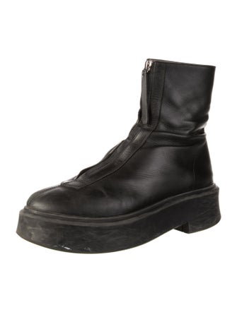 The Row Zipped 1 Leather Combat Boots