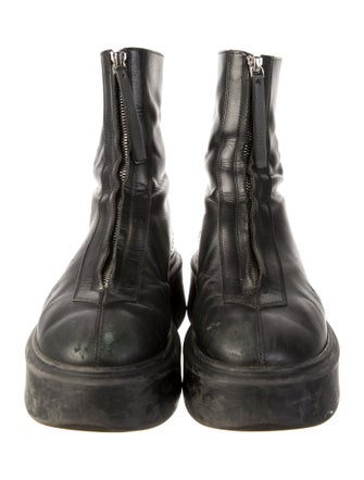 The Row Zipped 1 Leather Combat Boots