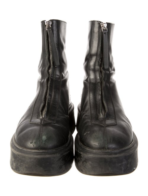 The Row Zipped 1 Leather Combat Boots