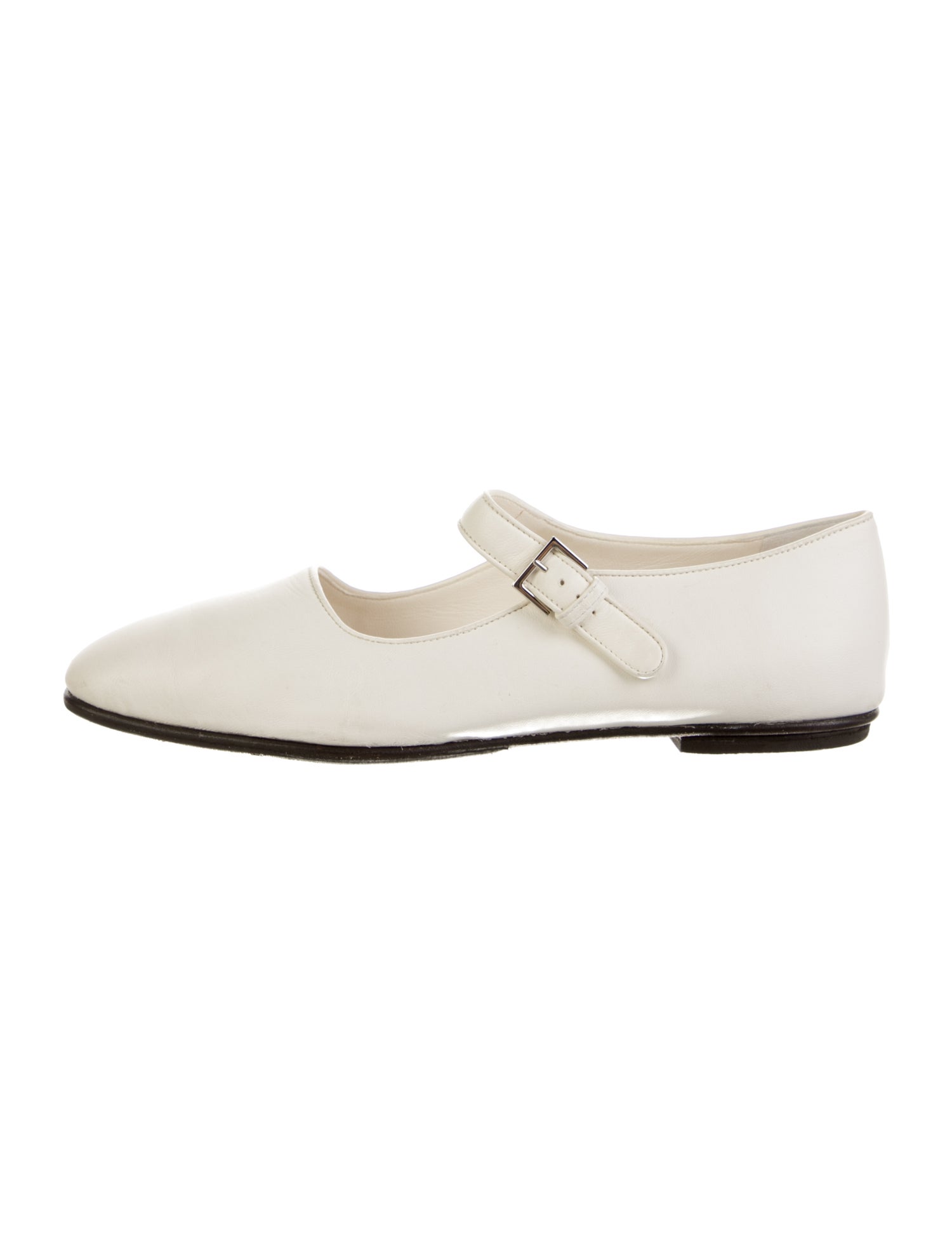 The Row Ava Leather Mary Jane Flats