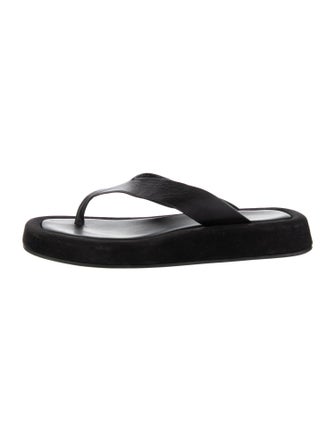 The Row Ginza Leather Flip Flops