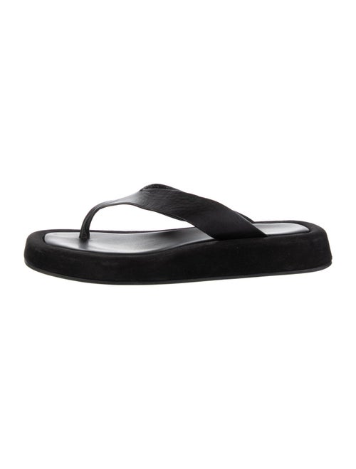 The Row Ginza Leather Flip Flops