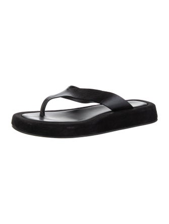 The Row Ginza Leather Flip Flops