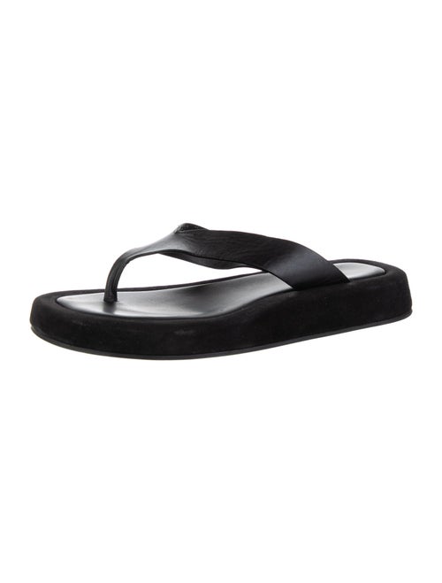 The Row Ginza Leather Flip Flops