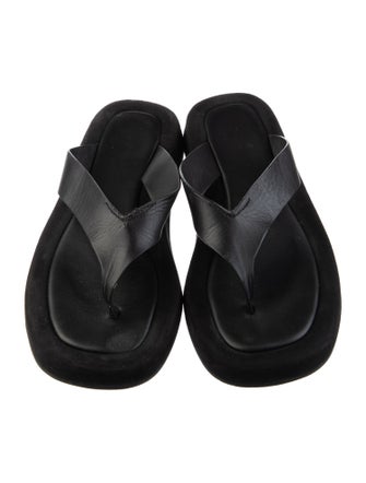 The Row Ginza Leather Flip Flops