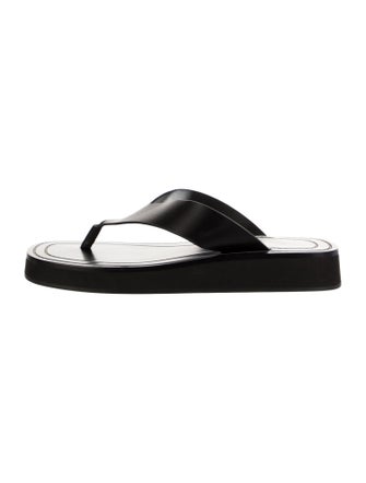 The Row Ginza Leather Flip Flops