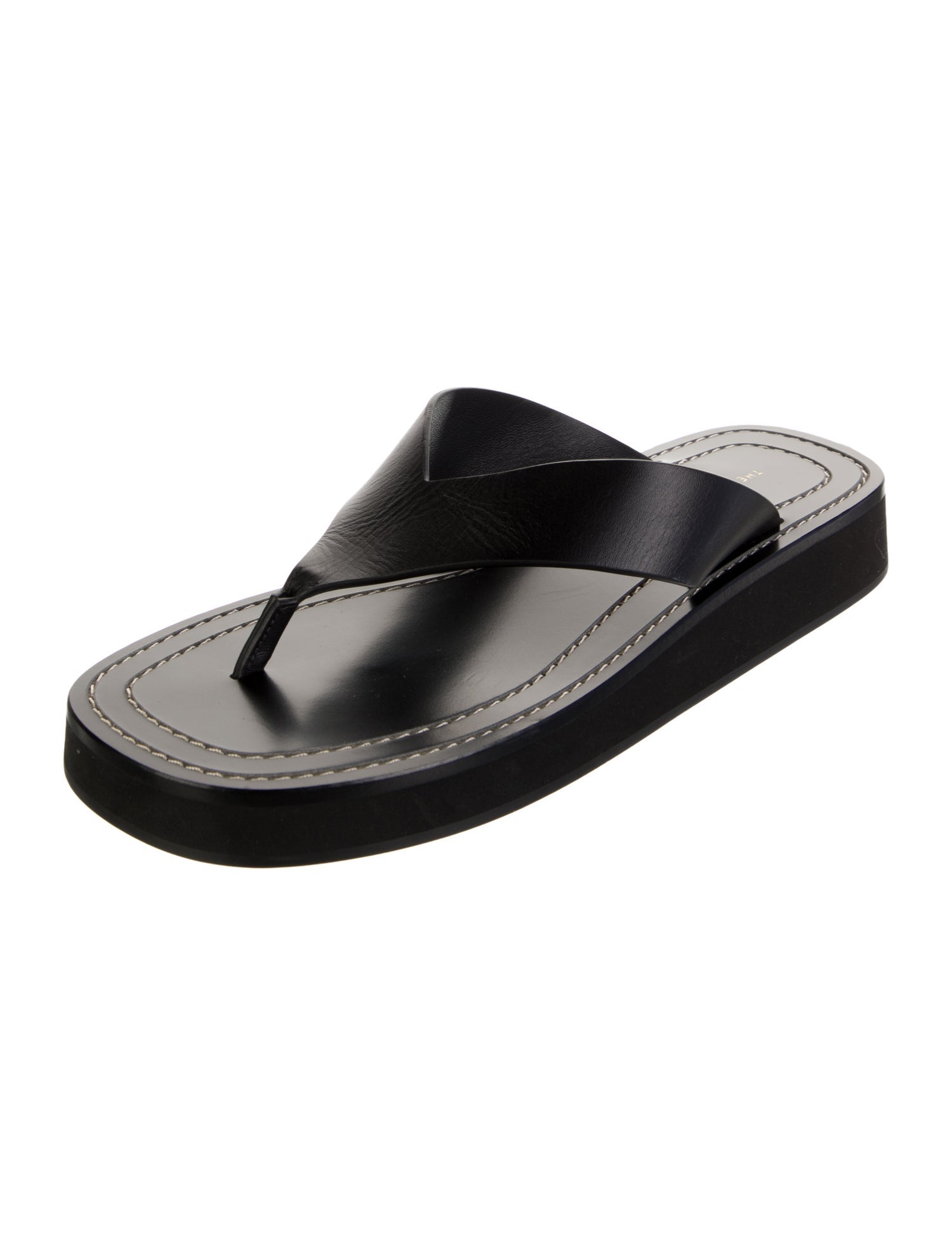 The Row Ginza Leather Flip Flops