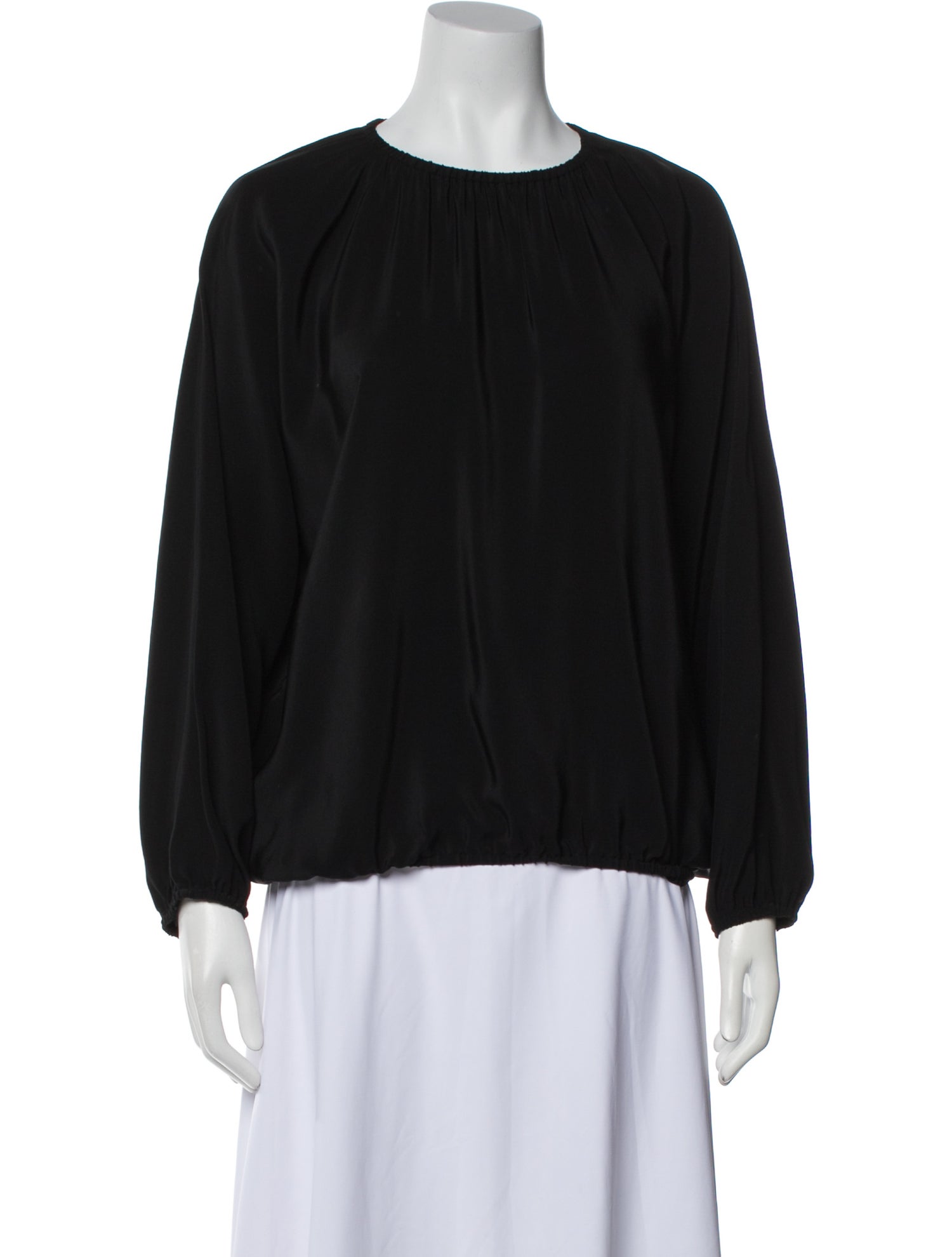 The Row Silk Crew Neck Blouse