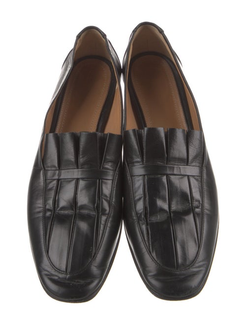 The Row Leather Pleated Accents Loafers