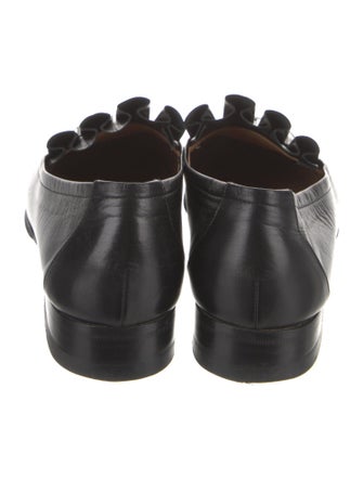 The Row Leather Pleated Accents Loafers