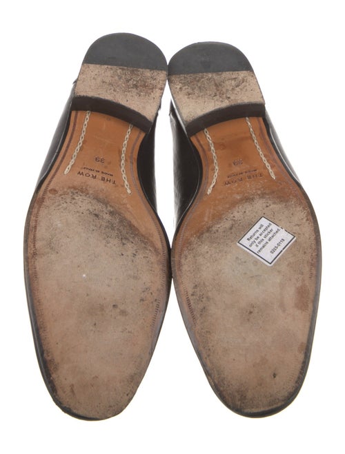 The Row Leather Pleated Accents Loafers