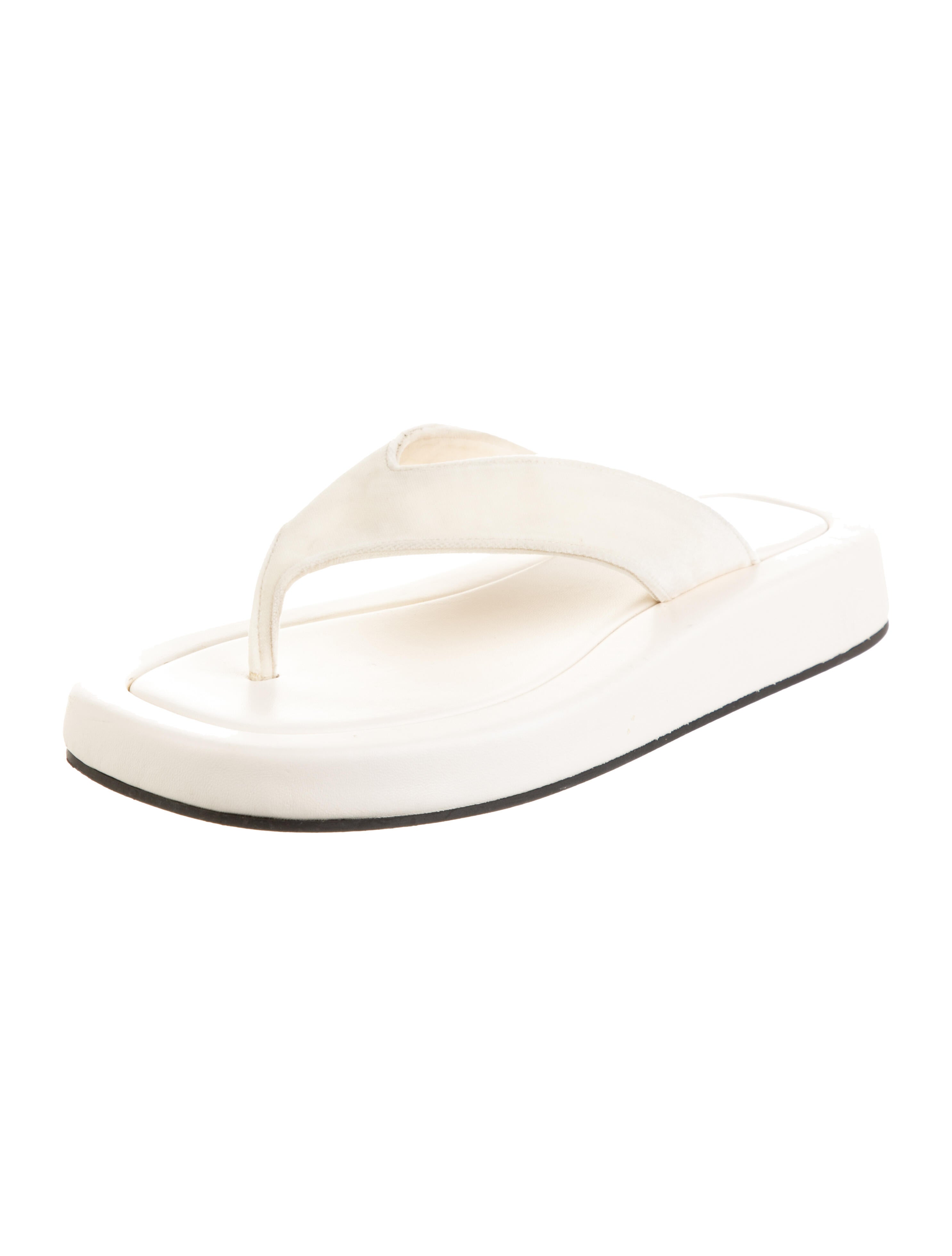 The Row Velvet Flip Flops